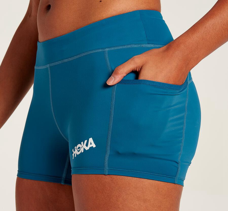 Bermudas Hoka One One Feminino Azuis - Performance Em Trico - 709-GAUHMX